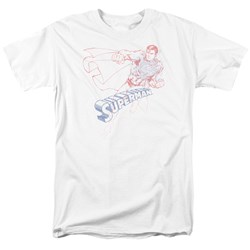 Superman - Sketch Superman Adult T-Shirt In White
