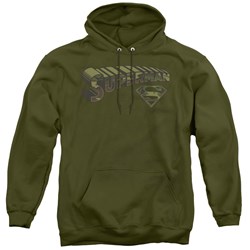 Superman - Mens Camo Logo & Shield Pullover Hoodie