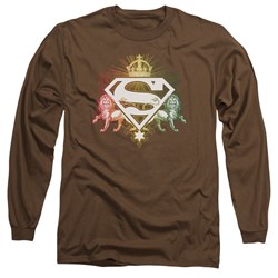 Superman - Mens Ornate Lion Shield Long Sleeve T-Shirt