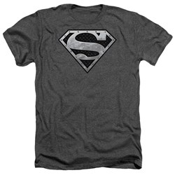 Superman - Mens Super Metallic Shield T-Shirt In Charcoal