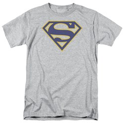 Superman - Mens Maize & Blue Shield T-Shirt In Heather