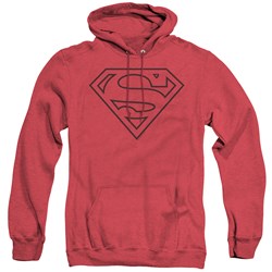 Superman - Mens Red & Black Shield Hoodie