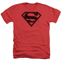 Superman - Mens Red & Black Shield Heather T-Shirt
