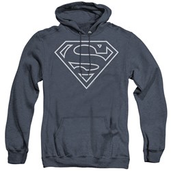 Superman - Mens Navy & White Shield Hoodie