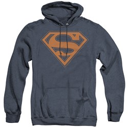 Superman - Mens Navy & Orange Shield Hoodie