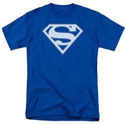Superman - Mens Blue & White Shield T-Shirt In Royal