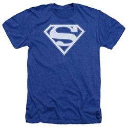 Superman - Mens Blue & White Shield Heather T-Shirt
