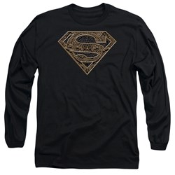 Superman - Mens Aztec Shield Long Sleeve Shirt In Black