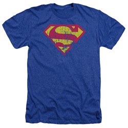 Superman - Mens Classic Logo Distressed Heather T-Shirt