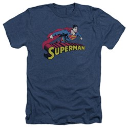 Superman - Mens Flying Over T-Shirt In Navy
