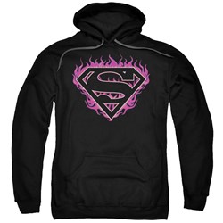 Superman - Mens Fuchsia Flames Hoodie