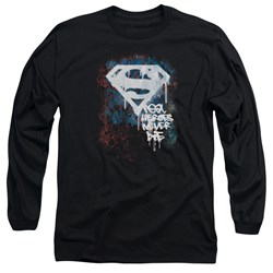 Superman - Mens Real Heroes Never Die Long Sleeve T-Shirt