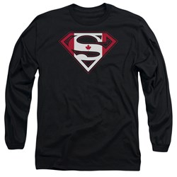 Superman - Mens Canadian Shield Long Sleeve Shirt In Black