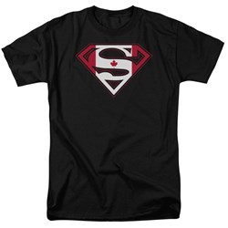 Superman - Canadian Shield Adult T-Shirt In Black