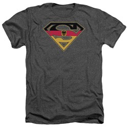 Superman - Mens German Shield T-Shirt In Charcoal