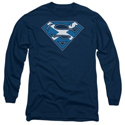 Superman - Mens Scottish Shield Long Sleeve Shirt In Navy