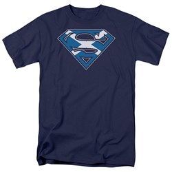Superman - Scottish Shield Adult T-Shirt In Navy