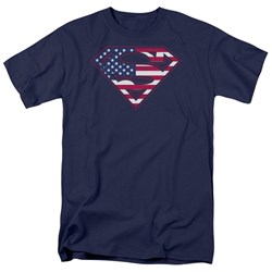Superman - U.S. Shield Adult T-Shirt In Navy