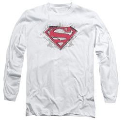 Superman - Mens Hastily Drawn Shield Long Sleeve T-Shirt