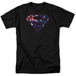 Superman - Australian Shield Adult T-Shirt In Black