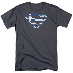 Superman - Greek Shield Adult T-Shirt In Navy