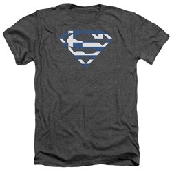 Superman - Mens Greek Shield T-Shirt In Charcoal
