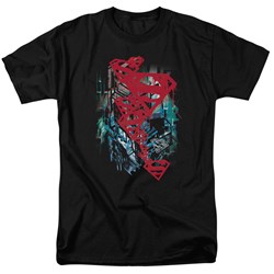 Superman - Gritty Adult T-Shirt In Black