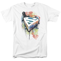 Superman - Urban Shields Adult T-Shirt In White