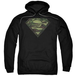 Superman - Mens Camo Logo Distressed Hoodie