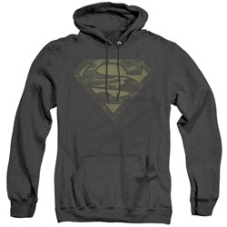 Superman - Mens Camo Logo Distressed Hoodie