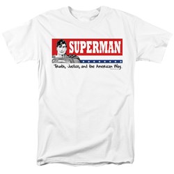Superman - Superman For President Adult T-Shirt In White