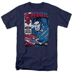 Superman - Action Packed Adult T-Shirt In Navy