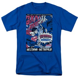 Superman - Meltdown Adult T-Shirt In Royal Blue
