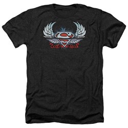 Superman - Mens Chrome Wings Shield Heather T-Shirt