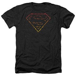 Superman - Mens Flame Outlined Logo Heather T-Shirt