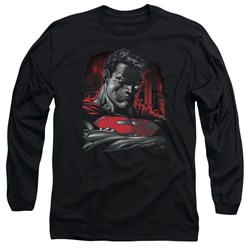Superman - Mens Man Of Steel Long Sleeve Shirt In Black