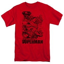 Superman - Breaking Chains Adult T-Shirt In Red
