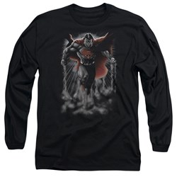 Superman - Mens Above The Clouds Long Sleeve Shirt In Black
