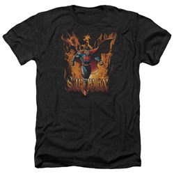 Superman - Mens Through The Fire Heather T-Shirt