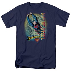 Superman - Breakthrough Adult T-Shirt In Navy
