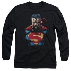 Superman - Mens Displeased Long Sleeve Shirt In Black