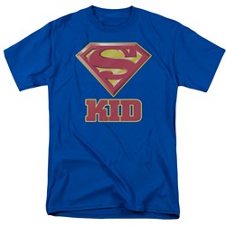 Superman - Super Kid Adult T-Shirt In Royal Blue