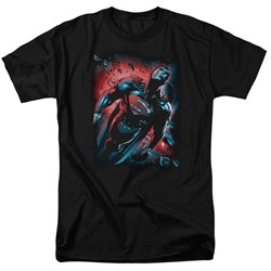 Superman - Red Sun Adult T-Shirt In Black