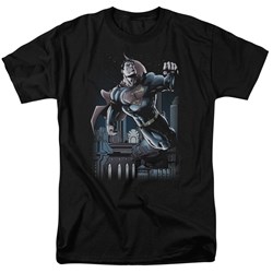 Superman - Night Fight Adult T-Shirt In Black