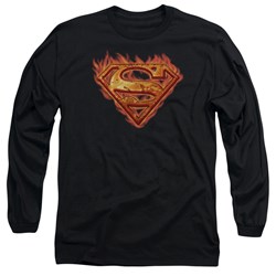 Superman - Mens Hot Metal Long Sleeve Shirt In Black