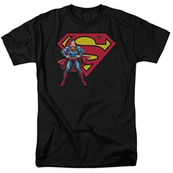 Superman - Superman & Logo Adult T-Shirt In Black
