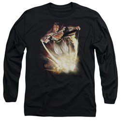 Superman - Mens Explosive Long Sleeve Shirt In Black