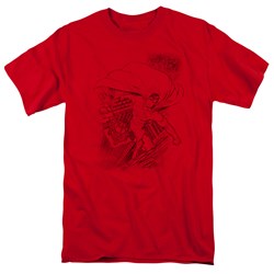 Superman - Superman In The City Adult T-Shirt In Red