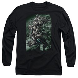 Superman - Mens Doomsday Destruction Long Sleeve Shirt In Black
