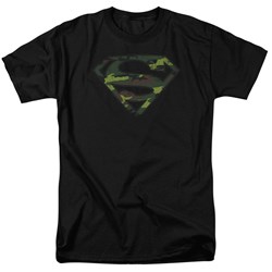 Superman - Mens Distressed Camo Shield T-Shirt
